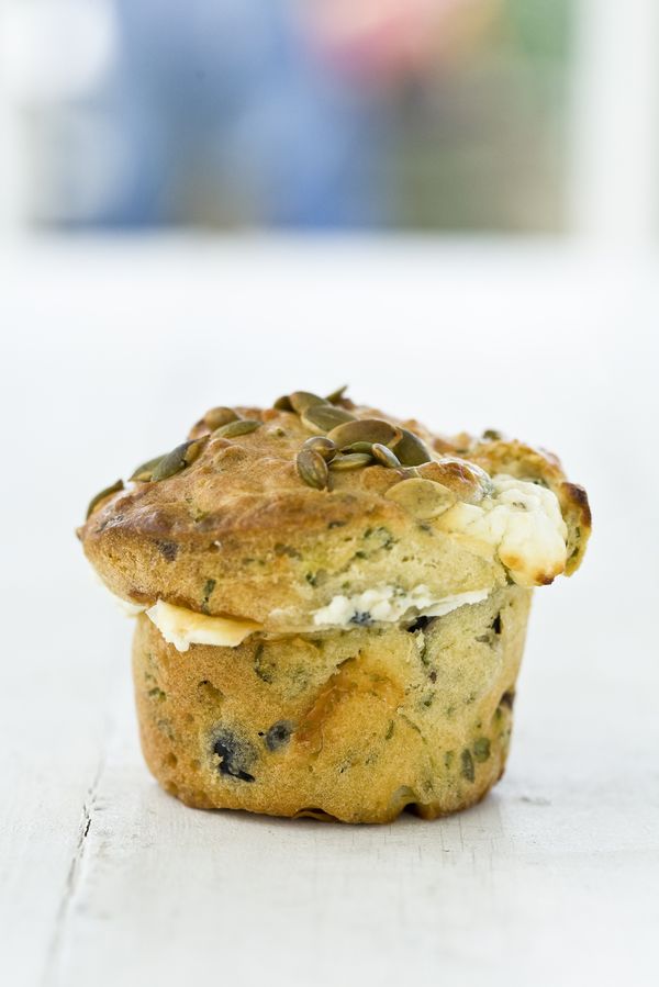 Olive, feta and herb muffins