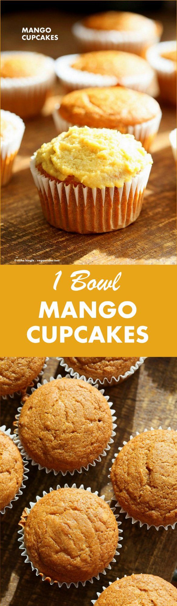 One Bowl Vegan Mango Cupcakes