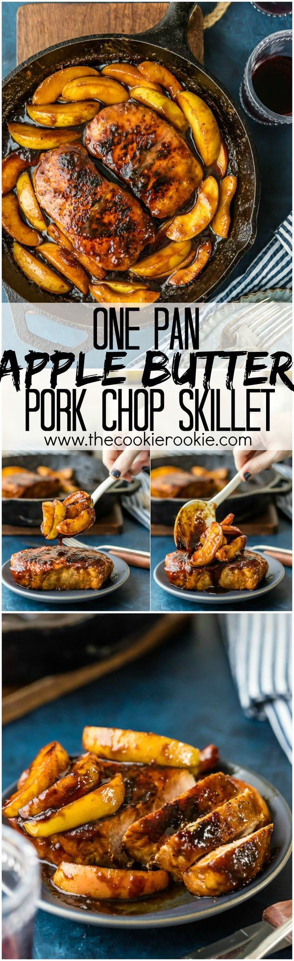 One Pan Apple Butter Pork Chop Skillet