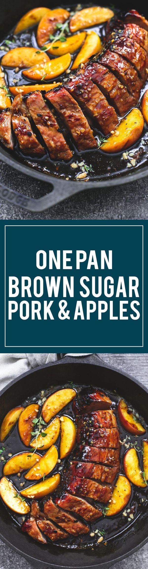 One Pan Brown Sugar Pork & Apples