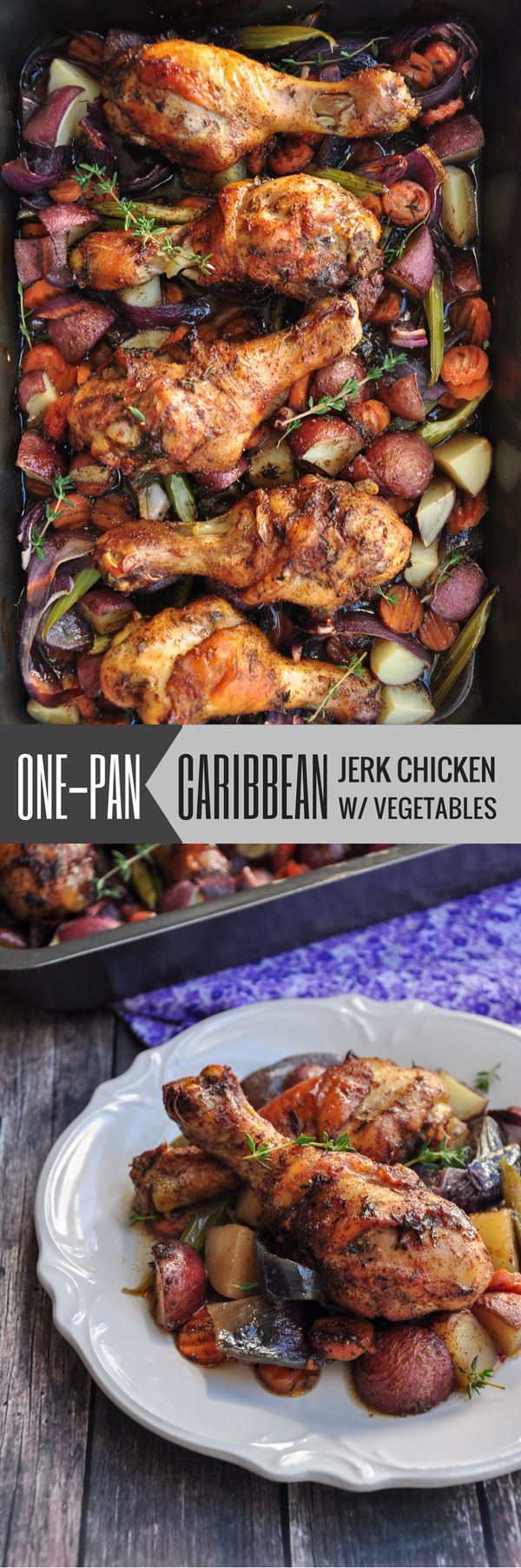 One-Pan Caribbean Jerk Chicken & Vegetables