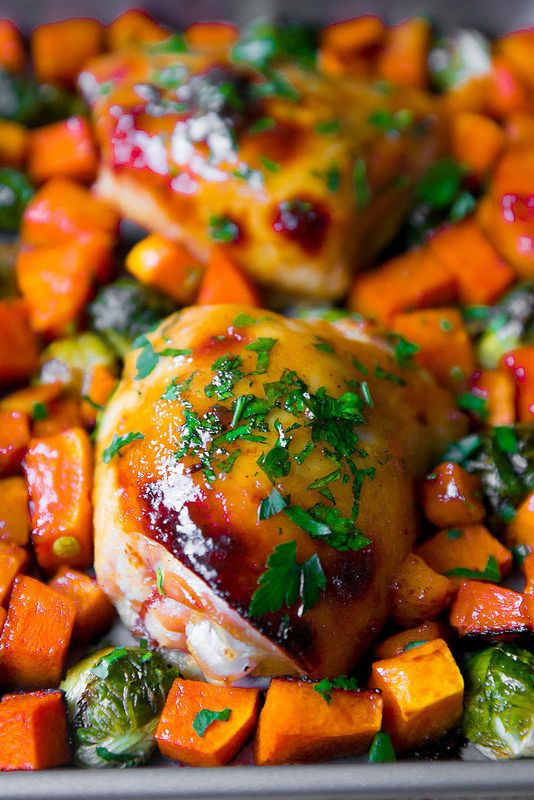 One-Pan Maple-Dijon Chicken with Winter Veggies