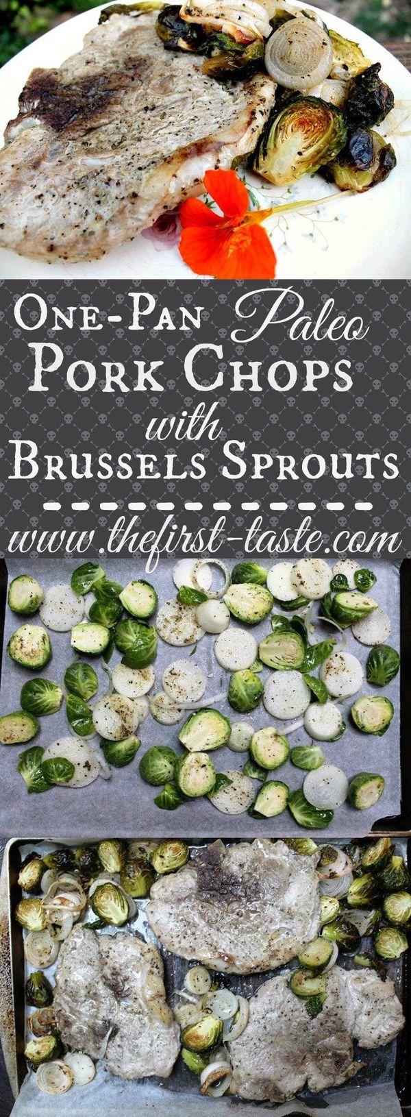 One-Pan Paleo Pork Chops with Brussels Sprouts