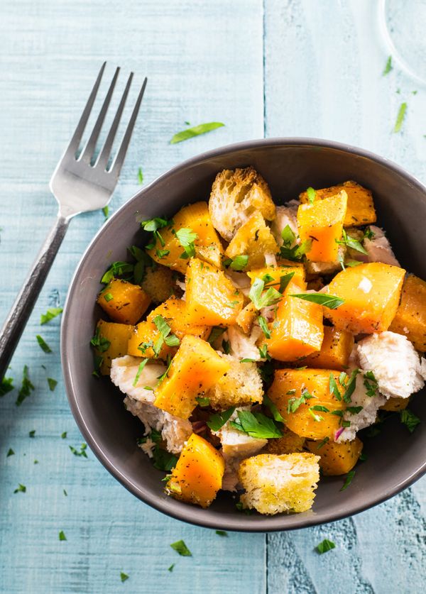 One-Pan Roasted Butternut Squash & Chicken Dinner