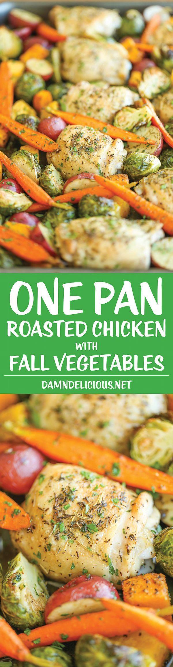 One Pan Roasted Chicken with Fall Vegetables