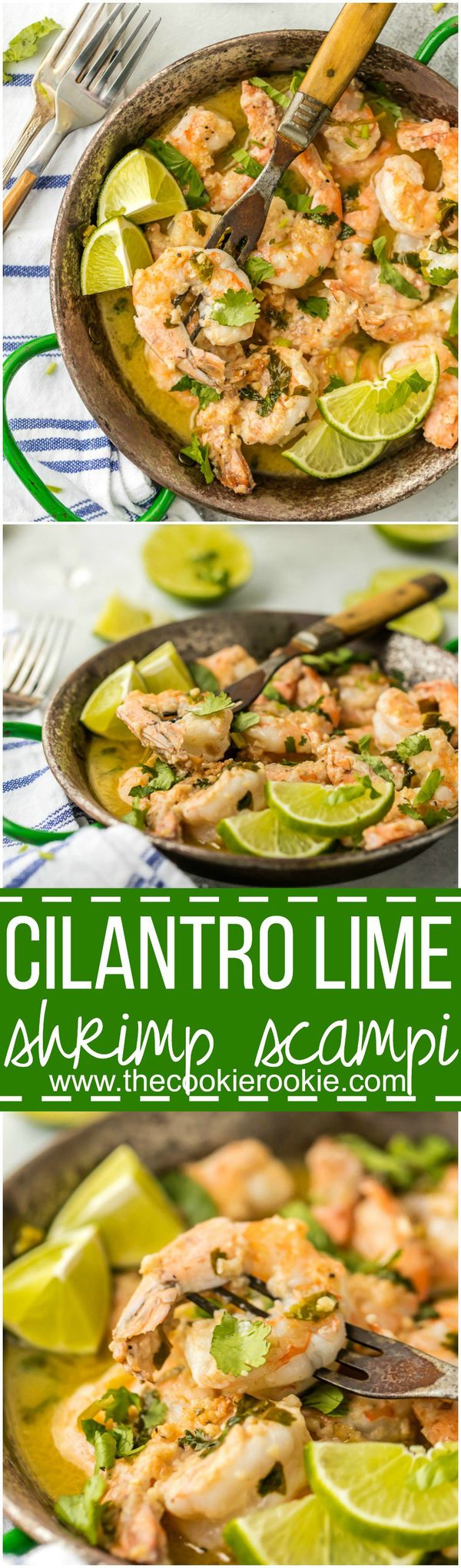 One Pot Cilantro Lime Shrimp Scampi