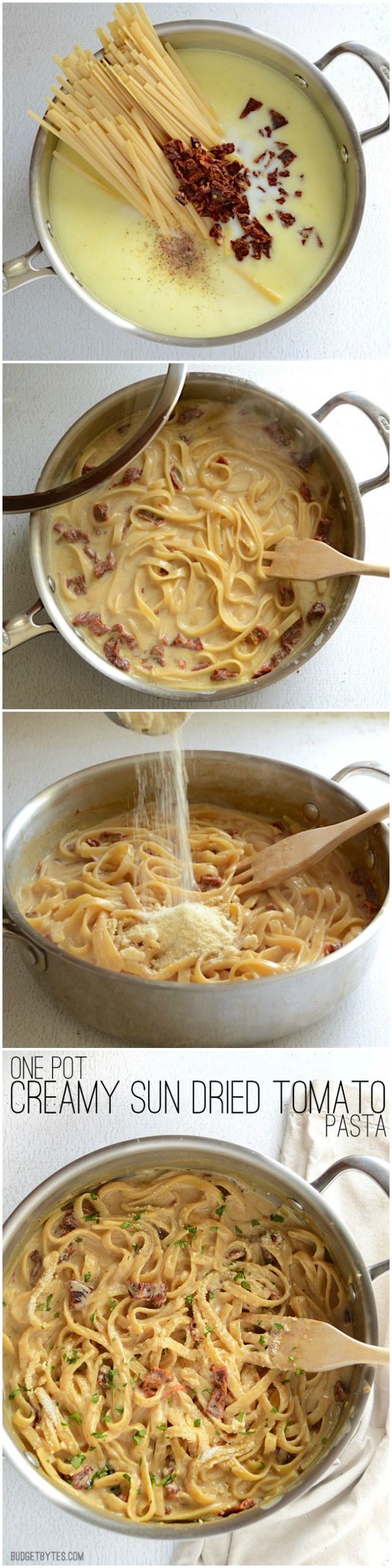 One Pot Creamy Sun Dried Tomato Pasta