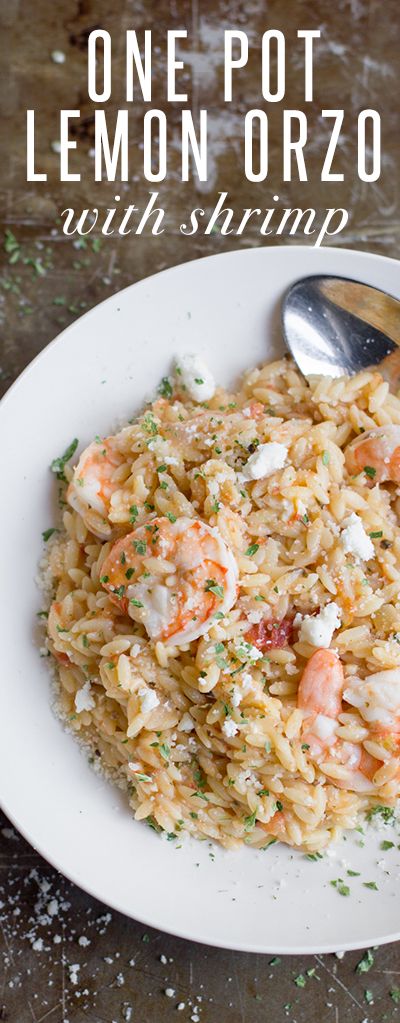 One Pot Lemon Orzo with Shrimp