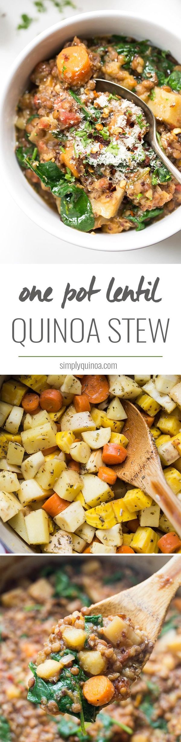 One-Pot Root Vegetable + Lentil Quinoa Stew