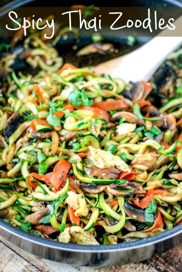 One Pot Spicy Thai Zoodles