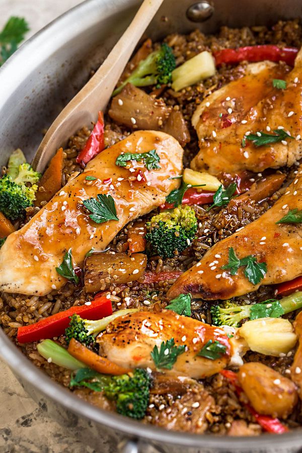 One Pot Sweet Chili Chicken Rice & Quinoa