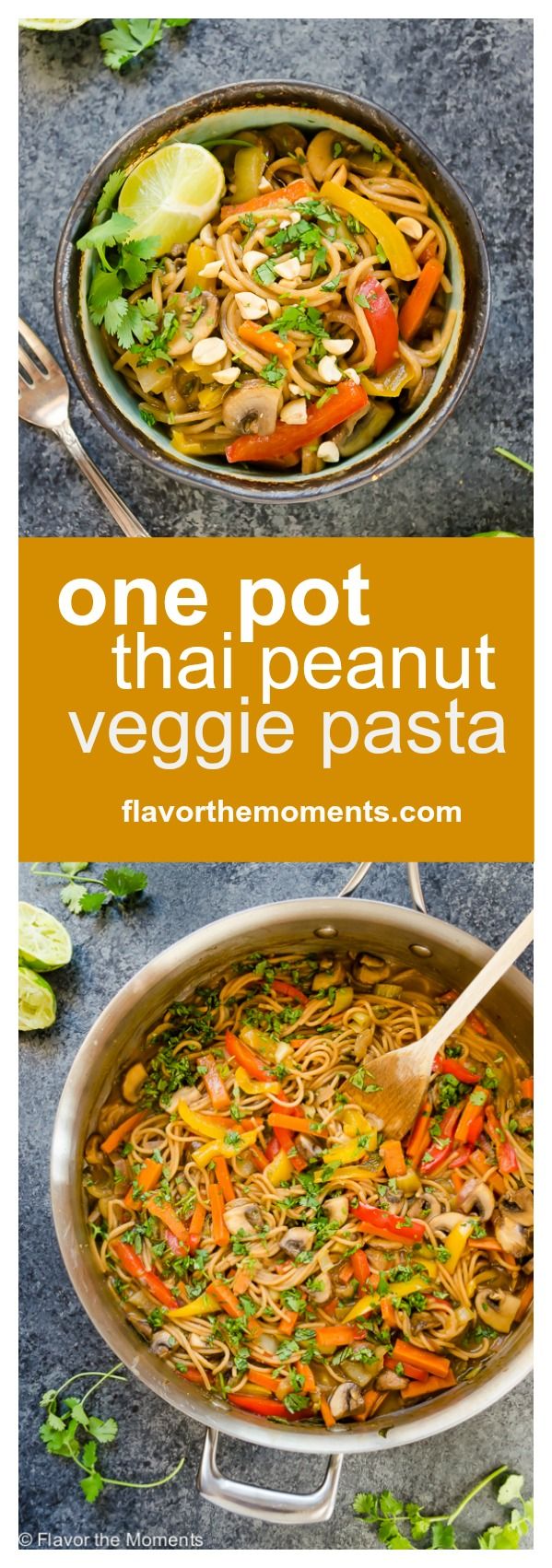 One Pot Thai Peanut Veggie Pasta