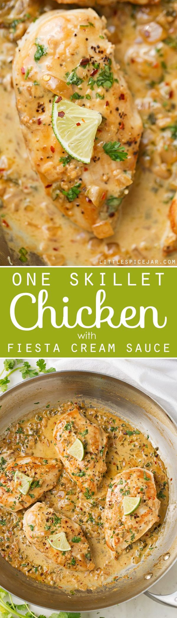 One Skillet Chicken with Fiesta Cream Sauce