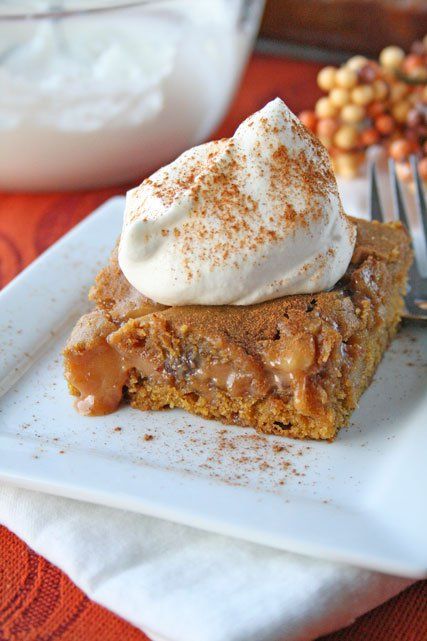 Ooey Gooey Caramel Pumpkin Blondies