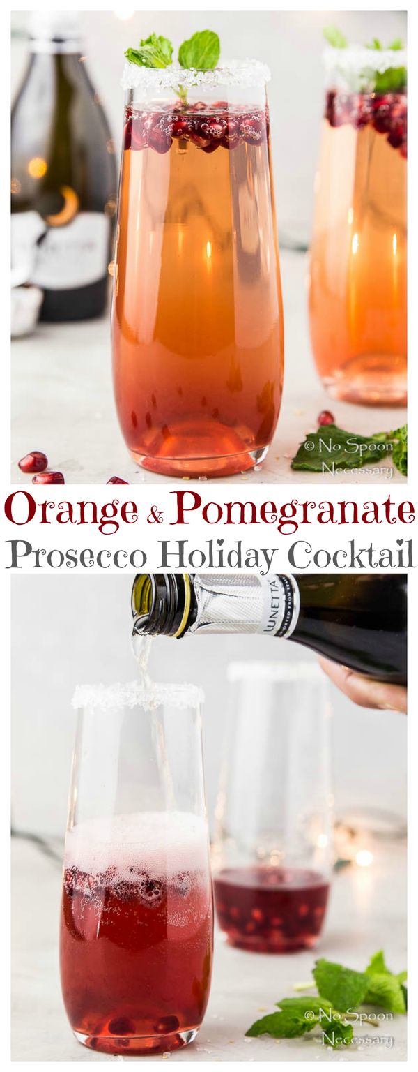 Orange & Pomegranate Prosecco Holiday Cocktail