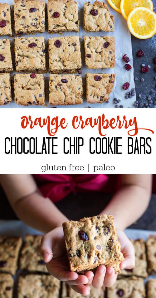 Orange Cranberry Chocolate Chip Cookie Bars