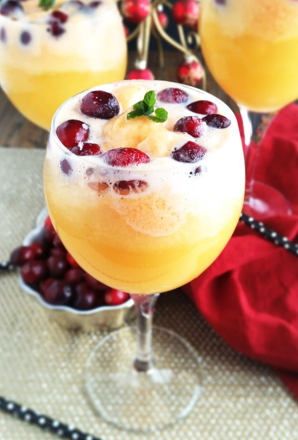 Orange Cranberry Mimosa Floats