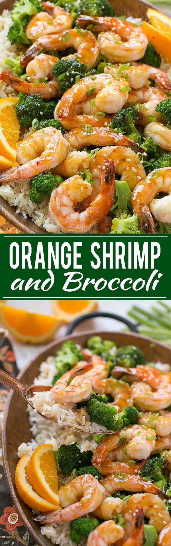 Orange Shrimp and Broccoli with Garlic Sesame Fried Rice