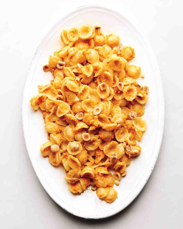 Orecchiette with Carrot-Hazelnut Pesto