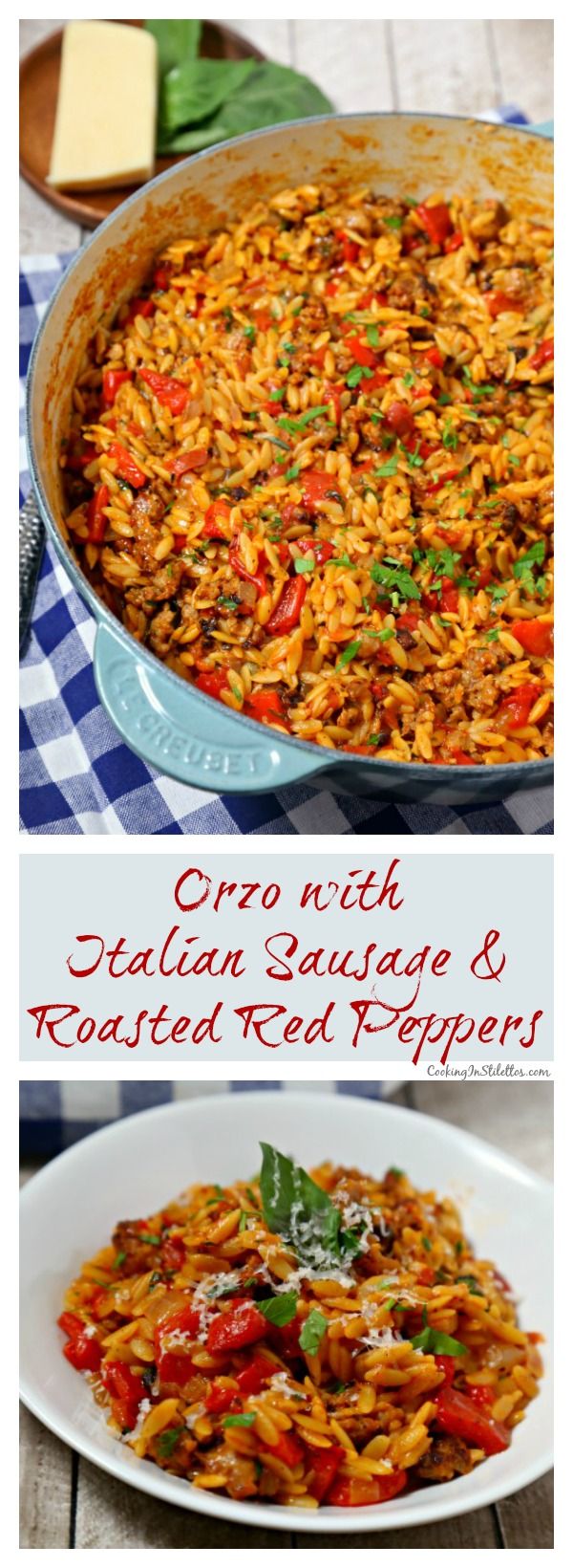 Orzo With Italian Sausage and Roasted Red Peppers