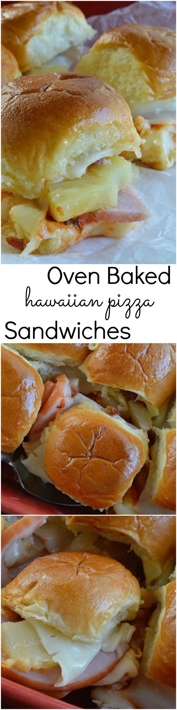 Oven Baked Hawaiian Pizza Sandwiches