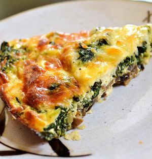 Oven Baked Spinach and Mushroom Tart