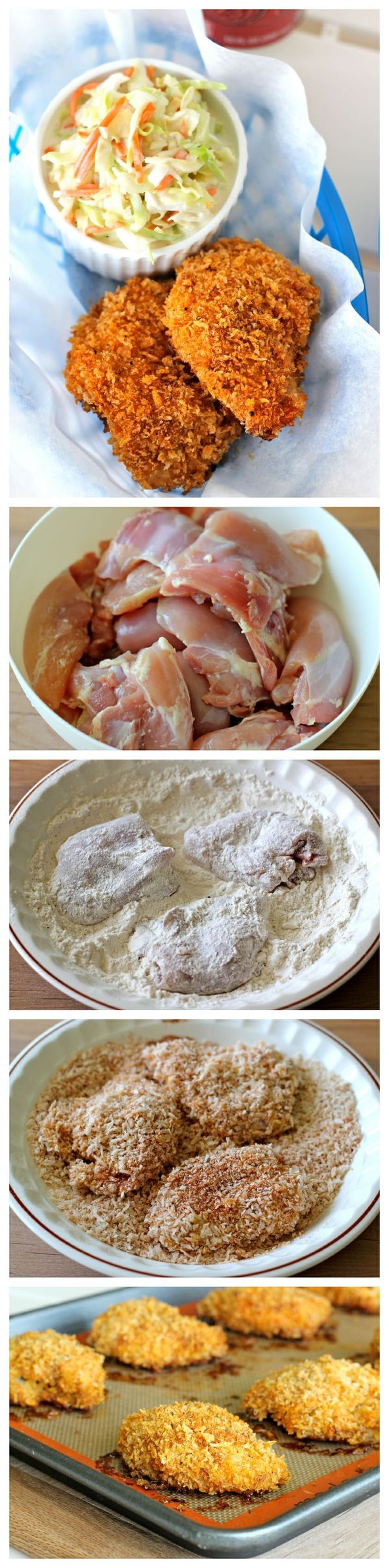 Oven-Fried Chicken with Homemade Coleslaw