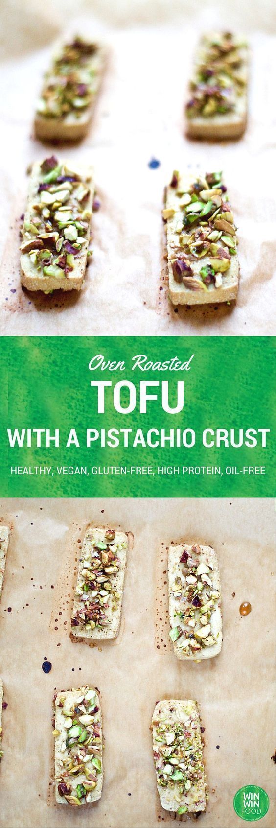 Oven Roasted Tofu with a Pistachio Crust