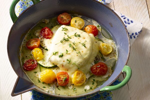 Ovenschotel met kabeljauw en mozzarella