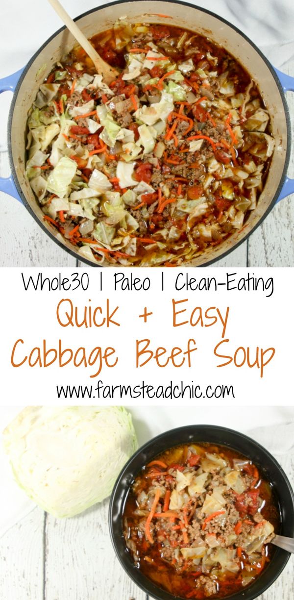 Paleo & Whole30 Cabbage Beef Soup