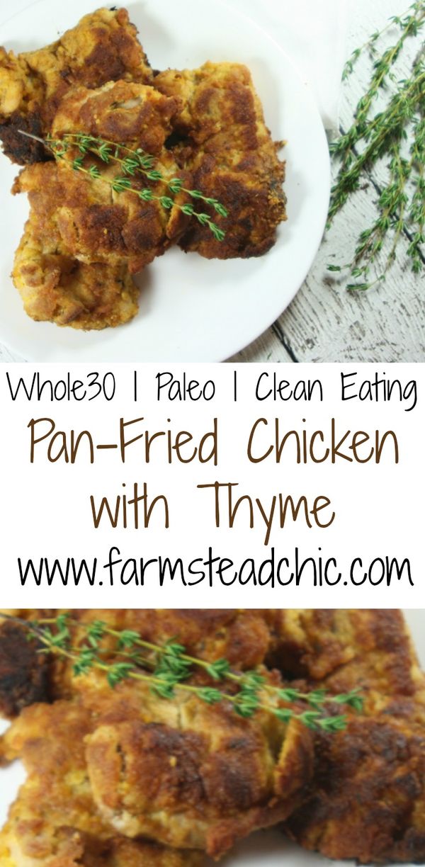 Paleo & Whole30 Fried Chicken Seasoned with Thyme