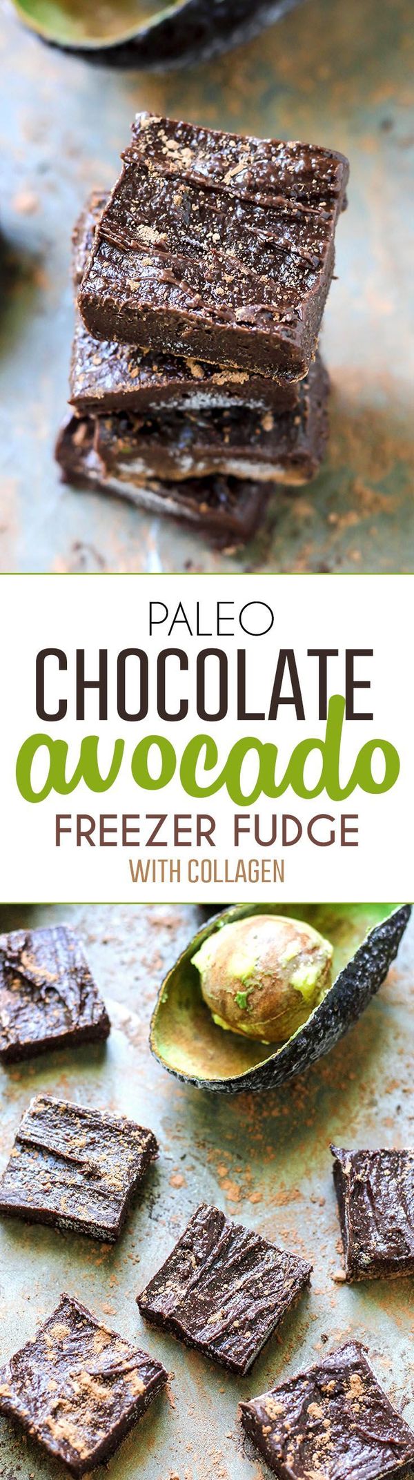 Paleo Chocolate Avocado Freezer Fudge [ with collagen ]