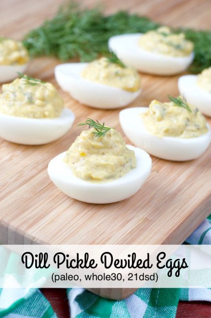 Paleo Dill Pickle Deviled Eggs