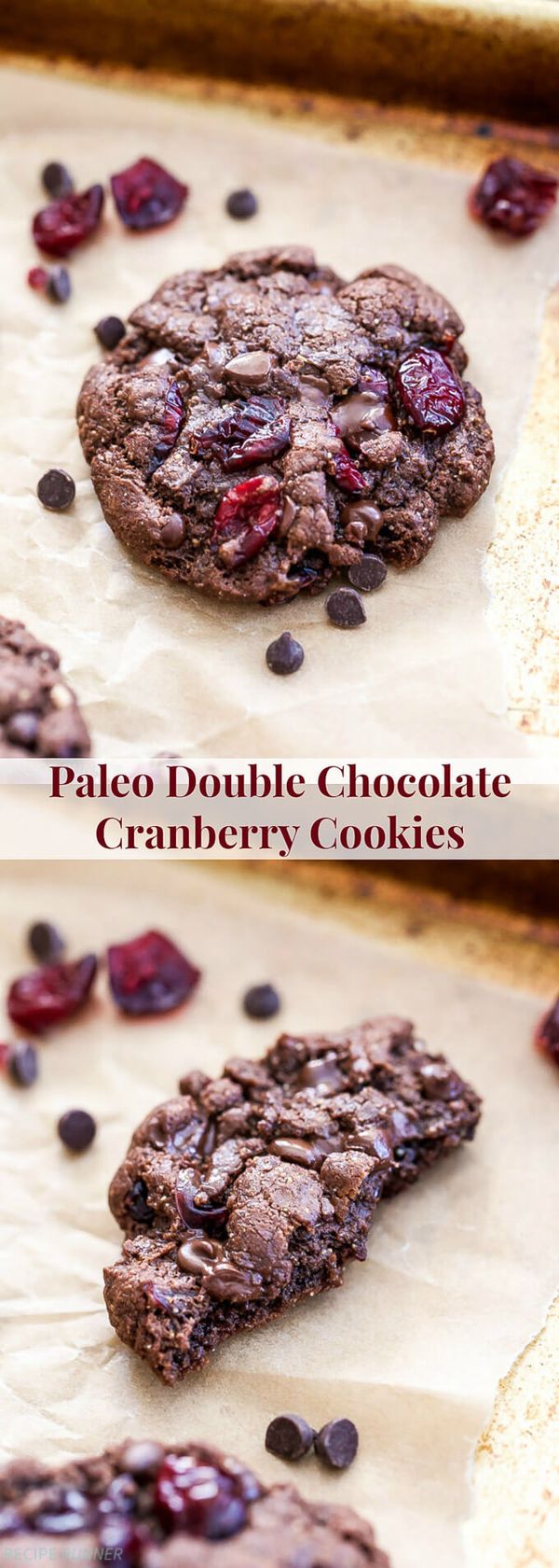 Paleo Double Chocolate Cranberry Cookies