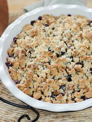 Paleo Peach Blueberry Crisp