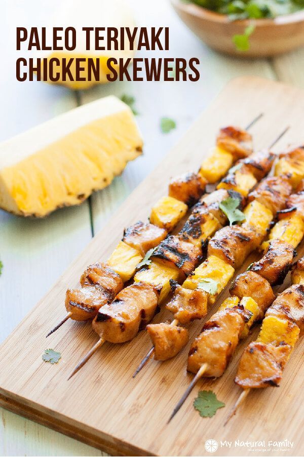 Paleo Teriyaki Chicken Skewers