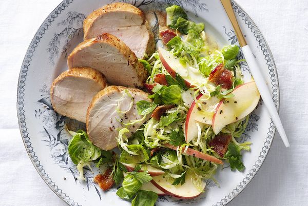 Pan-Roasted Pork Tenderloin With Brussels Sprouts Salad