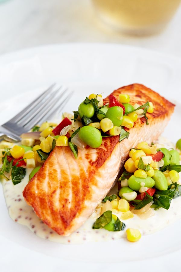 Pan-Roasted Salmon with Summer Succotash