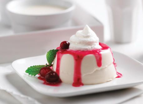 Panna Cotta with Cranberry Coulis