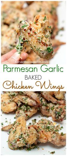 Parmesan Garlic Baked Chicken Wings