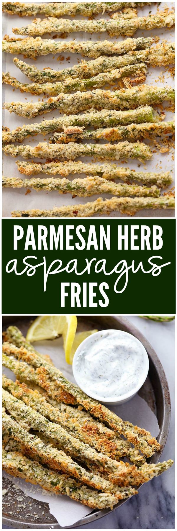 Parmesan Herb Asparagus Fries with Creamy Greek Yogurt Ranch