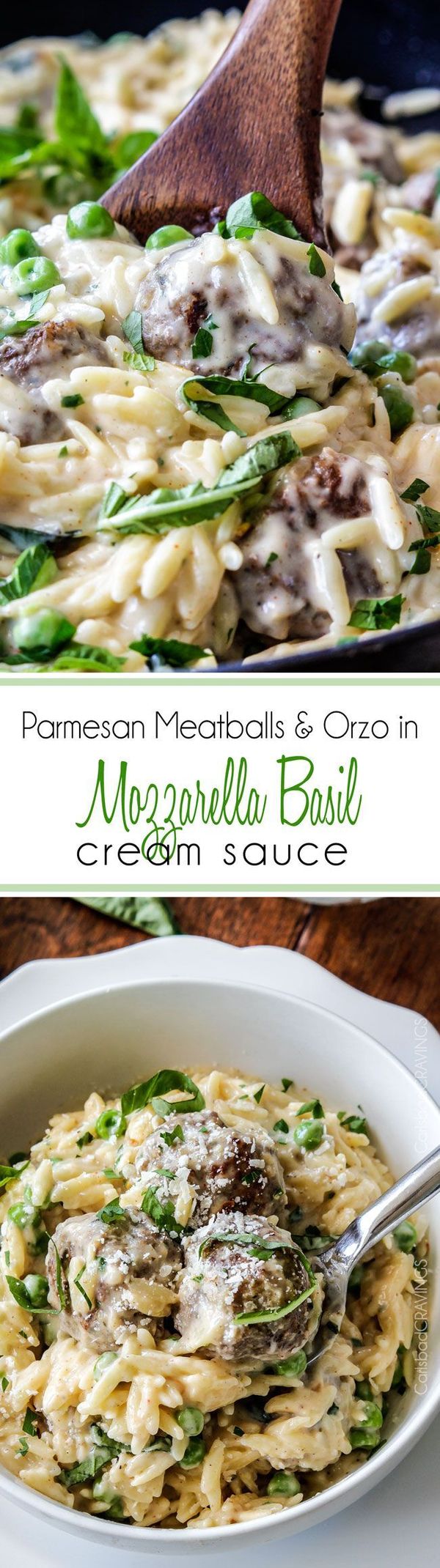 Parmesan Meatballs in Mozzarella Basil Cream Sauce