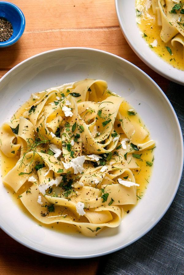 Pasta With Lemon, Herbs and Ricotta Salata