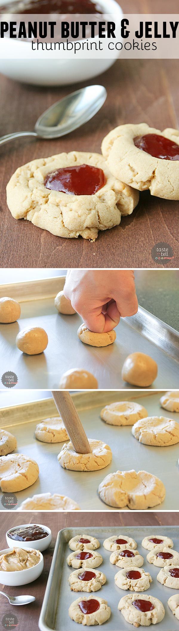 Peanut Butter and Jelly Thumbprint Cookie