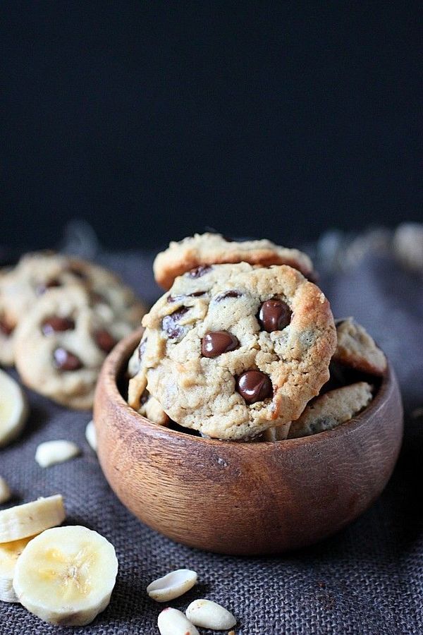 Peanut Butter Banana Chocolate Chip Cookies