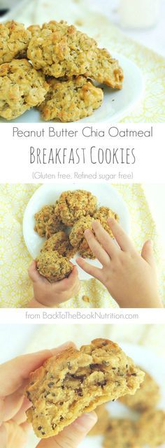 Peanut Butter Chia Oatmeal Breakfast Cookies (Gluten free, refined sugar free