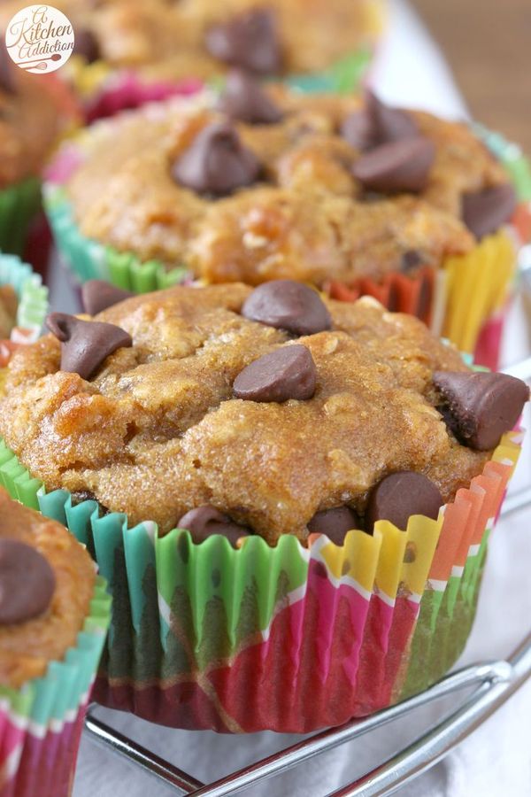 Peanut Butter Chocolate Chip Oat Muffins