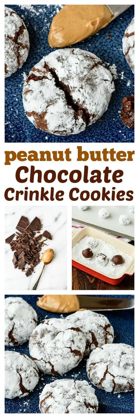 Peanut Butter Chocolate Crinkle Cookies