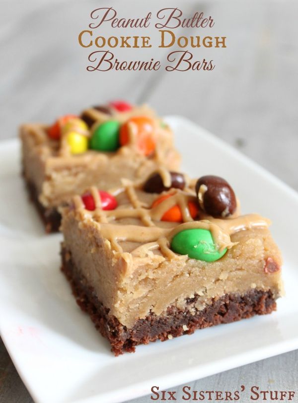 Peanut Butter Cookie Dough Brownie Bars