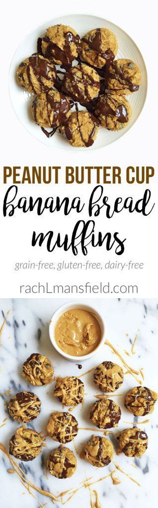 Peanut Butter Cup Banana Bread Muffins (grain free & dairy free